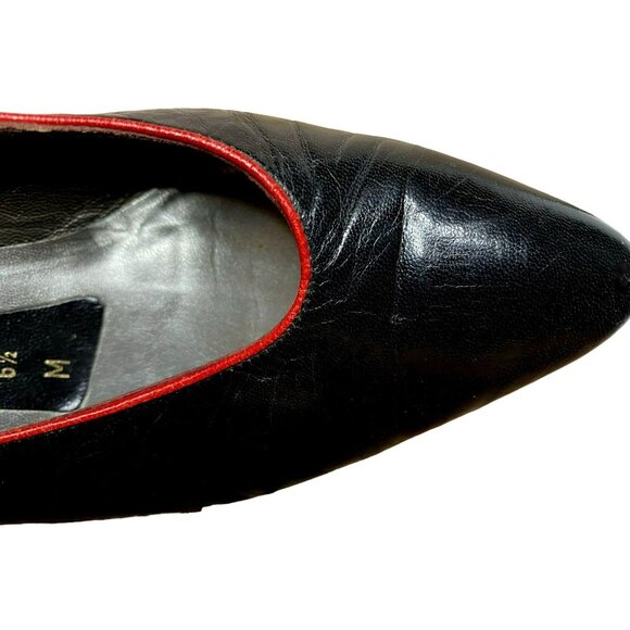 Vintage Peter Kaiser Black Leather Pumps Sz 6.5 M - Picture 8 of 8